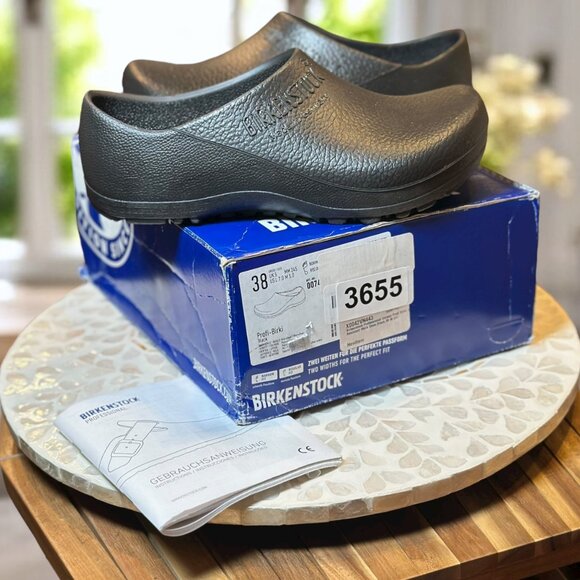 Birkenstock Profi-Birki Black Clogs Size 38 EU 7-7.5 US Slip Resistant Work Shoe - Picture 2 of 10
